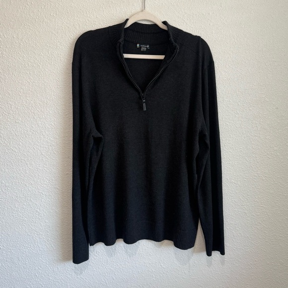 Smartwool Men's XL Sparwood Half Zip Sweater Black Layering Gorpcore Minimal - Picture 11 of 11